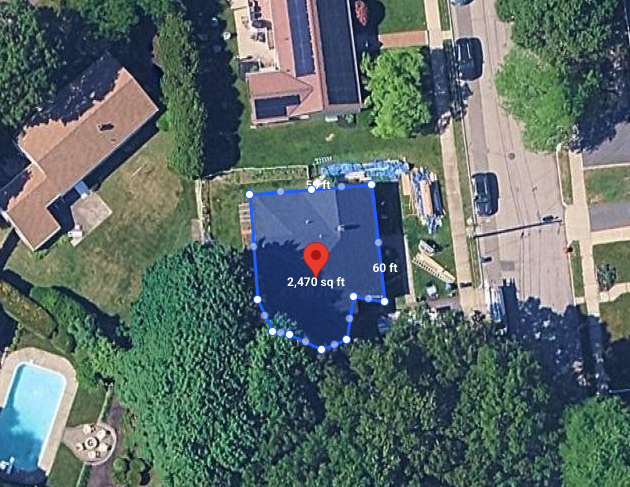 Satellite roof measurement